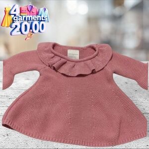 First impressions mauve or dust rose sweater dress size 3-6 months